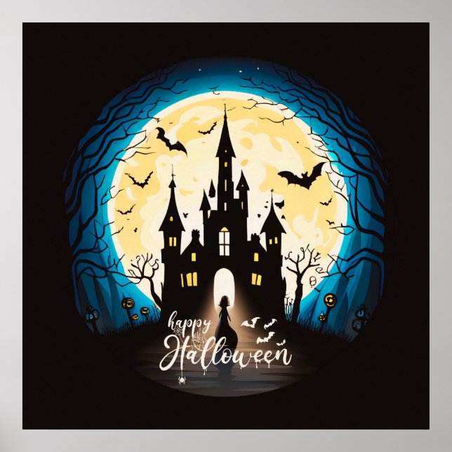 Póster Halloween, un castillo feliz (Frente)