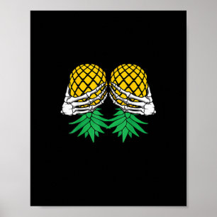 Póster Halloween Upside Down Pineapple Swinger Skeleton H