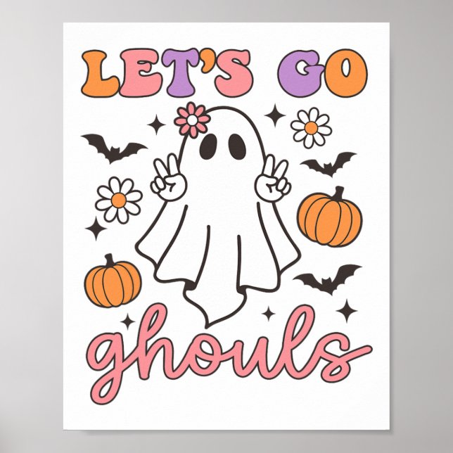 Póster Halloween Vamos Ghouls Ghost Retro Costume mujeres (Frente)