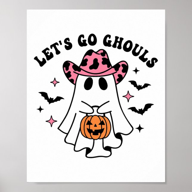 Póster Halloween Vamos Ghouls Ghost Retro Costume mujeres (Frente)