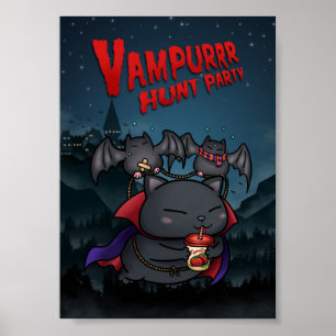 Póster Halloween Vampire Cat Vampurr