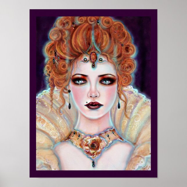 Póster Halloween Vampiro gótico victoriano de Renee Lavoi (Frente)