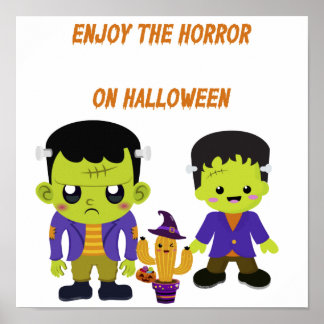 Póster Halloween verde