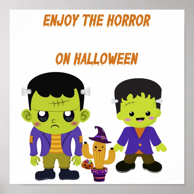 Póster Halloween verde (Frente)