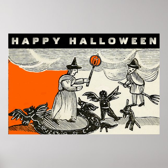 Póster Halloween vintage (Frente)