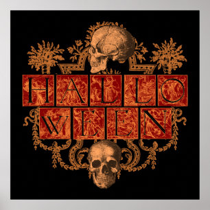 Póster Halloween vintage