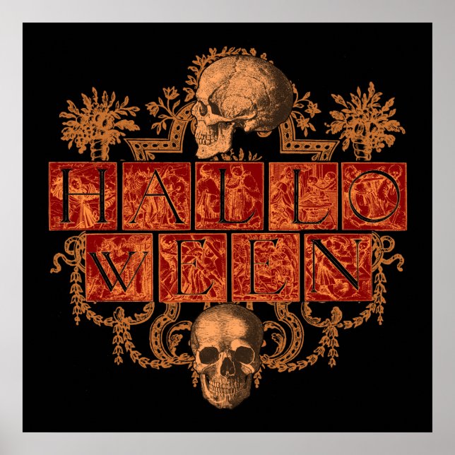 Póster Halloween vintage (Frente)