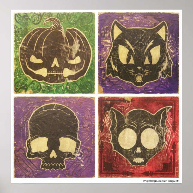 Póster Halloween vintage (Frente)