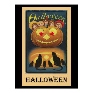 Póster Halloween vintage