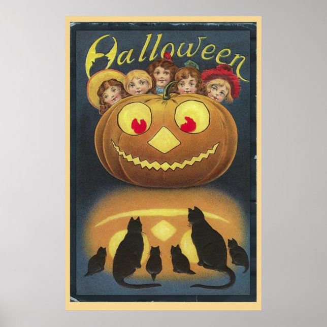 Póster Halloween vintage (Frente)