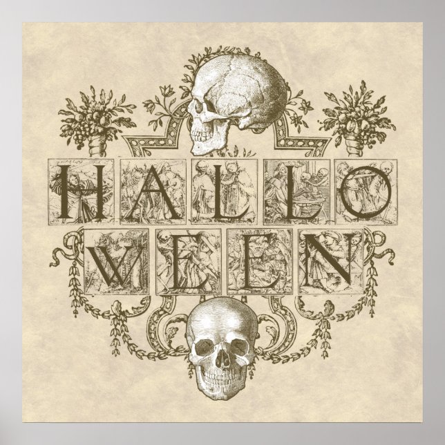 Póster Halloween vintage (Frente)