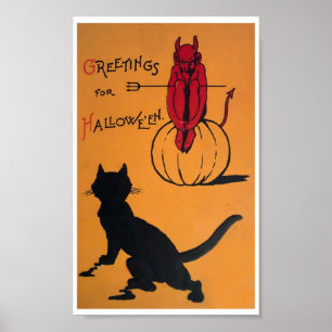 Póster Halloween vintage