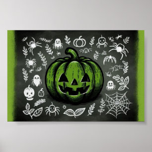 Póster Halloween vintage - Jack-o'-Lantern