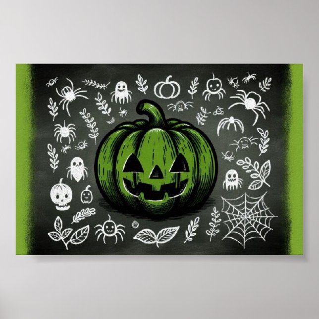 Póster Halloween vintage - Jack-o'-Lantern (Frente)