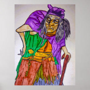 PÓSTER HALLOWEEN WITCH CON POSTER DE ACTITUD