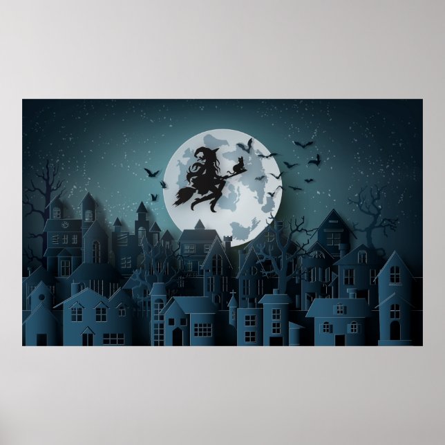Póster Halloween Witch Flover Village (Frente)