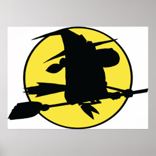 Póster Halloween Witch Silhouette