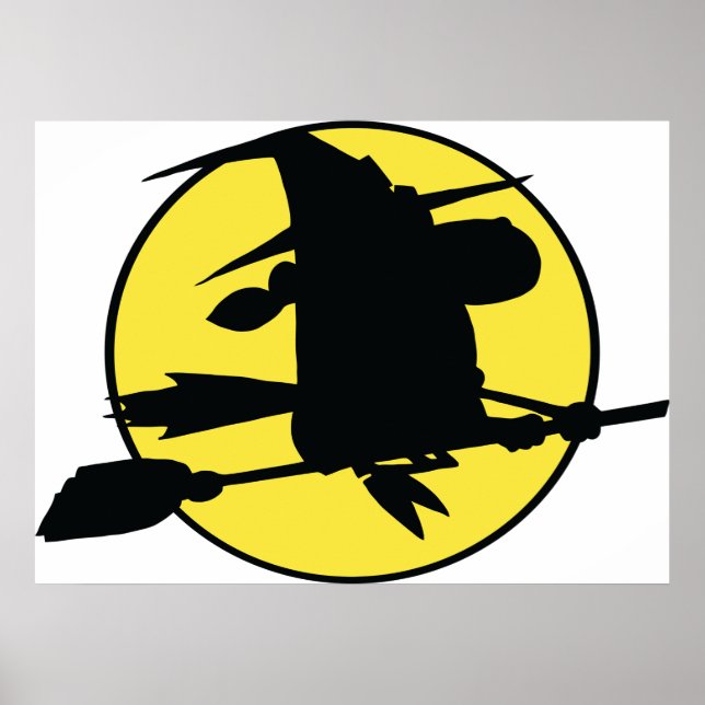 Póster Halloween Witch Silhouette (Frente)