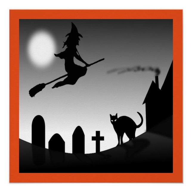 PÓSTER HALLOWEEN WITCH SILHOUETTE (Anverso)