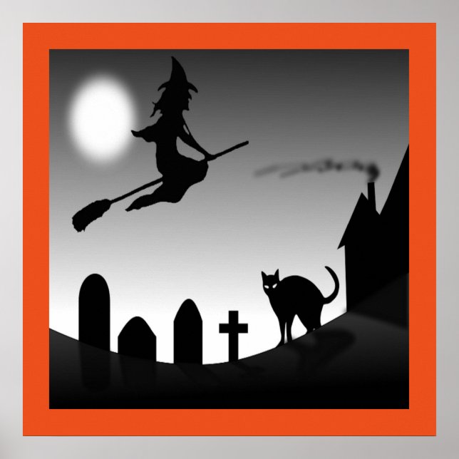PÓSTER HALLOWEEN WITCH SILHOUETTE (Frente)
