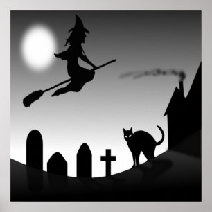PÓSTER HALLOWEEN WITCH SILHOUETTE