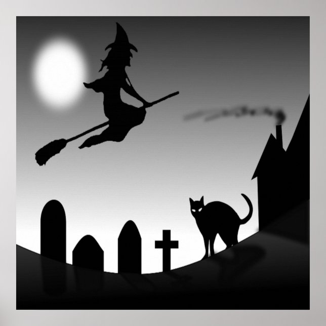 PÓSTER HALLOWEEN WITCH SILHOUETTE (Frente)