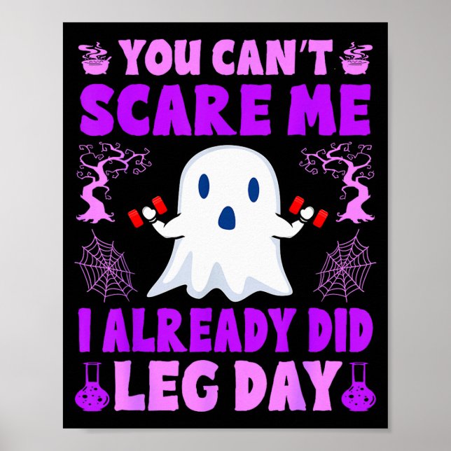 Póster Halloween Workout Women Ghost Training With Dumbbe (Frente)