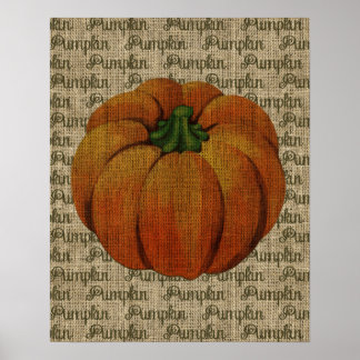 Póster Halloween y otoño: Poster de calabaza vintage