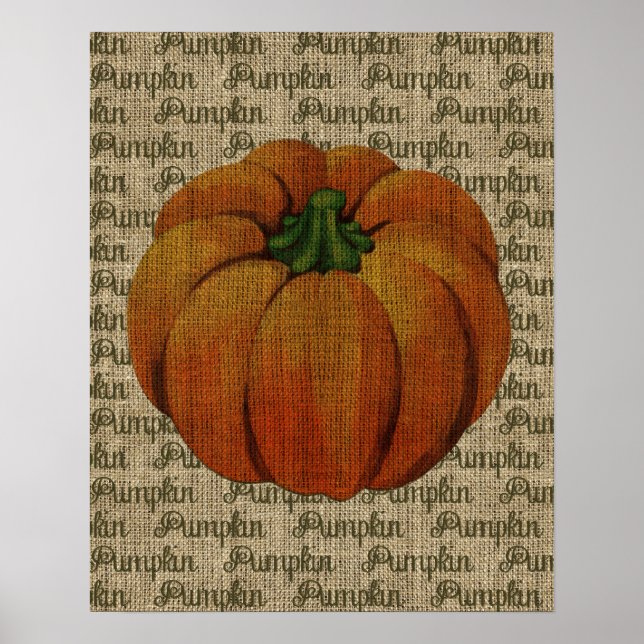 Póster Halloween y otoño: Poster de calabaza vintage (Frente)