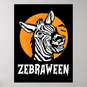 Póster Halloween Zebra