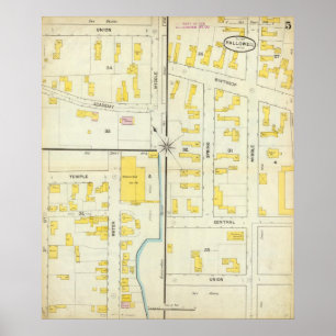 Póster Hallowell, el condado de Kennebec, y Maine