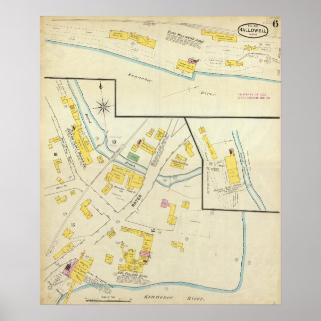 Póster Hallowell, Kennebec County y Maine 4 (Frente)