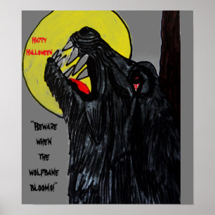 Póster HALLOWEREWOLF CUIDADO CON EL poster DE LA LUNA