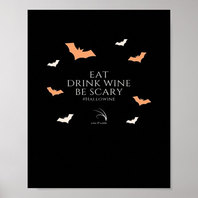 Póster Hallowine Halloween Quote Eat Drink (Frente)