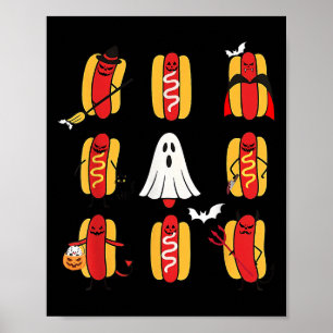 Póster Hallowineros divertidos y graciosos fantasmas de p