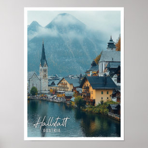 Póster Hallstatt Austria Hermoso Lugar Turístico