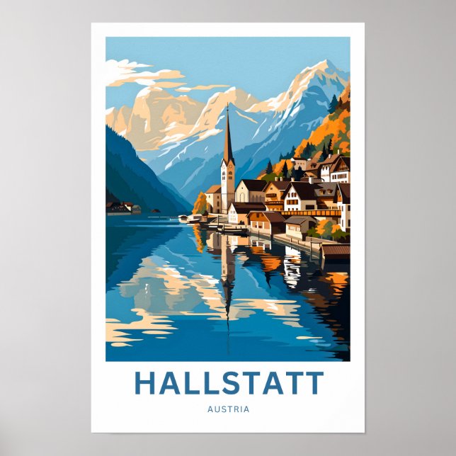 Póster Hallstatt Austria Travel Print (Frente)