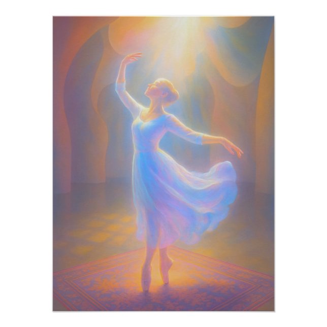 Póster Halo Pointe: Ätherische Ballet Eleganz in Bewegung (Anverso)