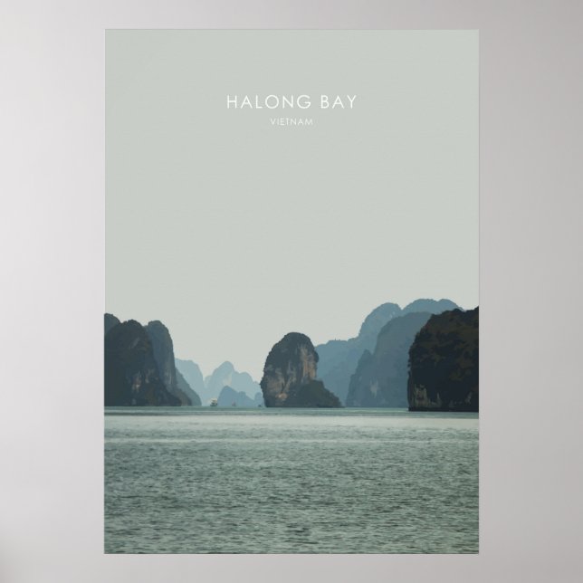 Póster Halong Bay, Vietnam Travel Artwork (Frente)