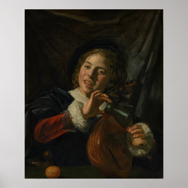 Póster Hals - Niño Con Un Vaso Y Un Laúd (Frente)