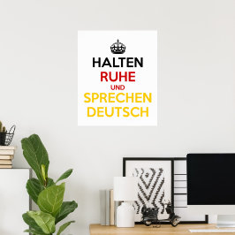 Póster Halten Ruhe und Sprechen Deutsch