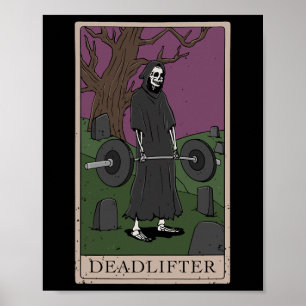 Póster Halterofilia con el levantamiento de la muerte en