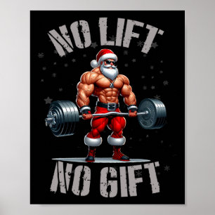 Póster Halterofilia de Santa sin elevador sin regalo G