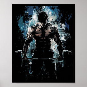 Póster Halterofilia Gimnasio Fitness Fuerza de entrenamie
