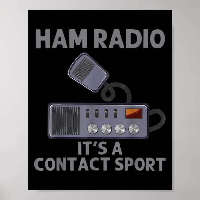 Póster Ham Radio Art Para Hombres Amateur Radio Operador (Frente)
