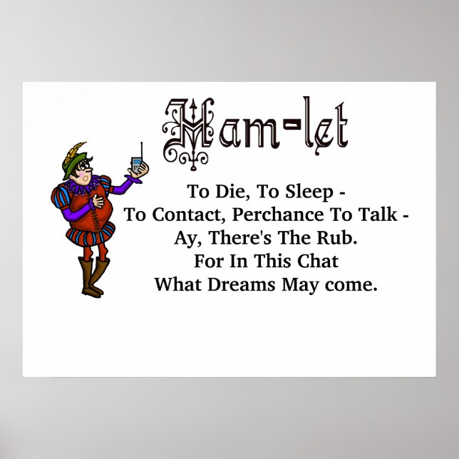 Póster Ham Radio Hamlet Poster Cita "Morir Al Dormir" (Frente)