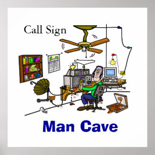 Póster Ham Radio Man Cave Shack Poster