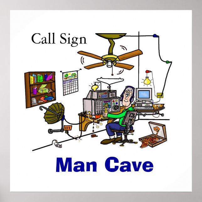 Póster Ham Radio Man Cave Shack Poster (Frente)