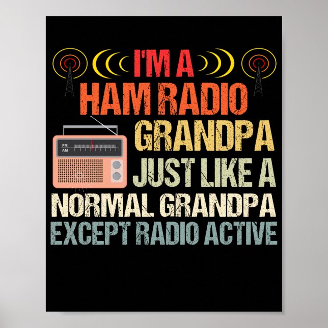 Póster Ham Radio Operator Amateur Radio Father's Day (Frente)