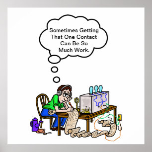 Póster Ham Radio Operator Haciendo Un Poster De Contacto 